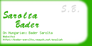 sarolta bader business card